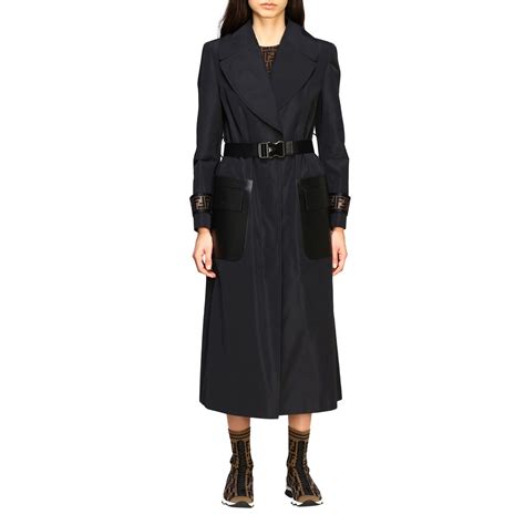 fendi black fur coat|fendi women' s trench coats.